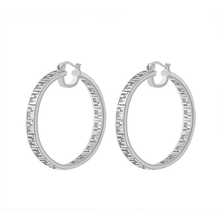 1 Pair Exaggerated Circle Copper Plating Hoop Earrings