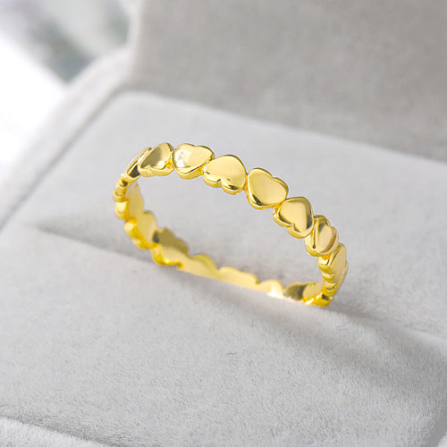 Novo anel de aço inoxidável com costura em formato de coração