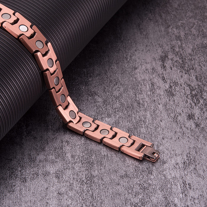 Bracelets en cuivre à matériau magnétique en losange Streetwear