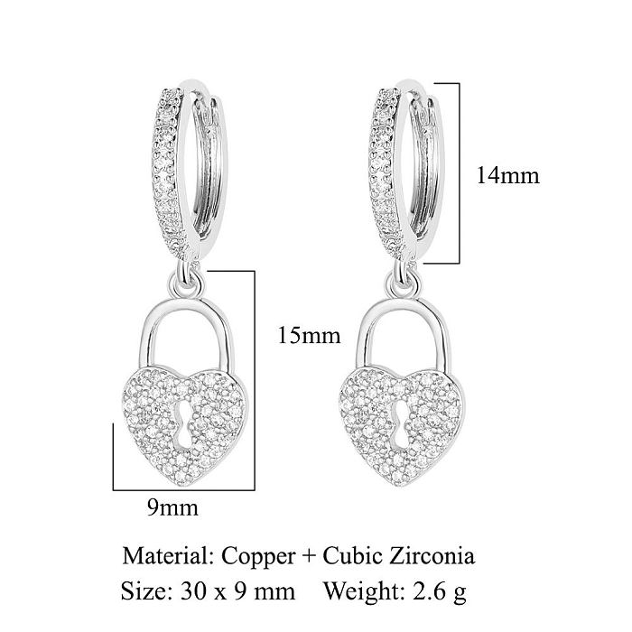 1 Pair Simple Style Star Inlay Copper Zircon Drop Earrings