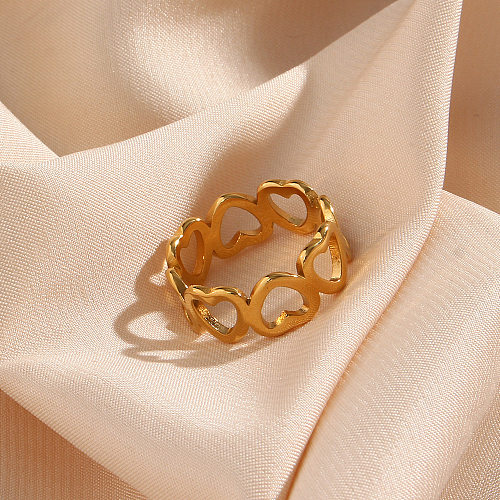 Fashion Heart Shape Stainless Steel Rings Plating Stainless Steel Rings