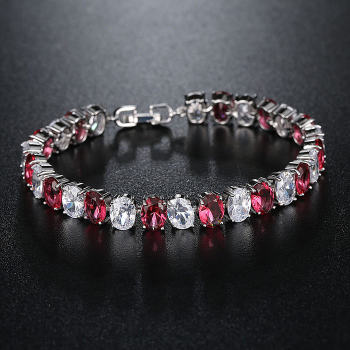 Casual Simple Style Classic Style Round Copper Inlay Zircon Bracelets