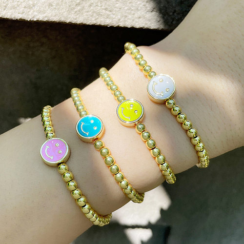 jewelry Korean Style Smiley Face Beaded Gold-plated Bracelet Wholesale Jewelry