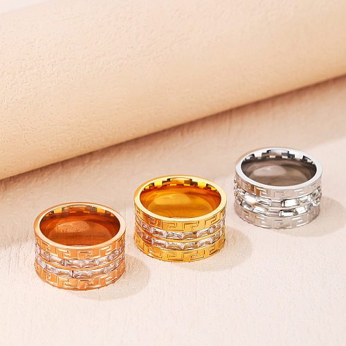 Anéis de pedras preciosas artificiais de aço Titanium da cor sólida do estilo clássico no volume