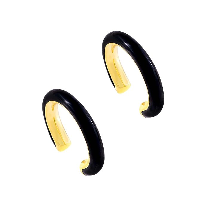 Simple Solid Color C-shape Copper Ear Clip Wholesale jewelry