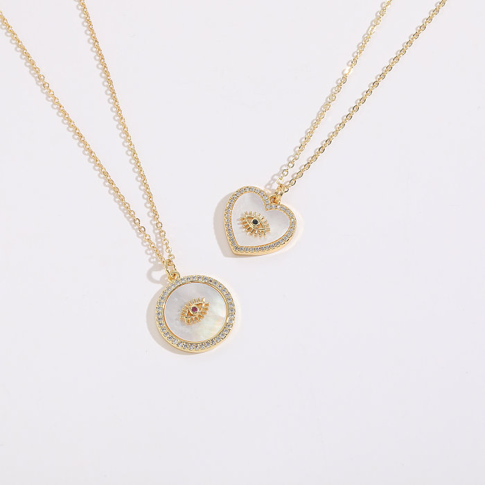 1 Piece Fashion Eye Copper Inlay Zircon Pendant Necklace