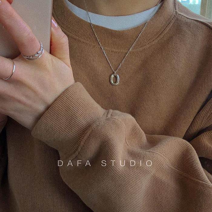 Simple Style Square Copper Sweater Chain