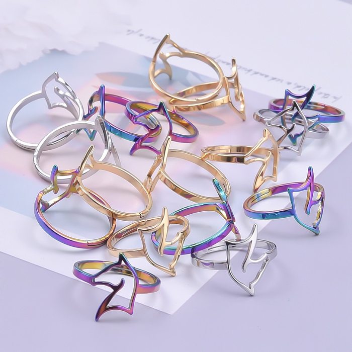 Wholesale Casual Geometric Stainless Steel Open Rings