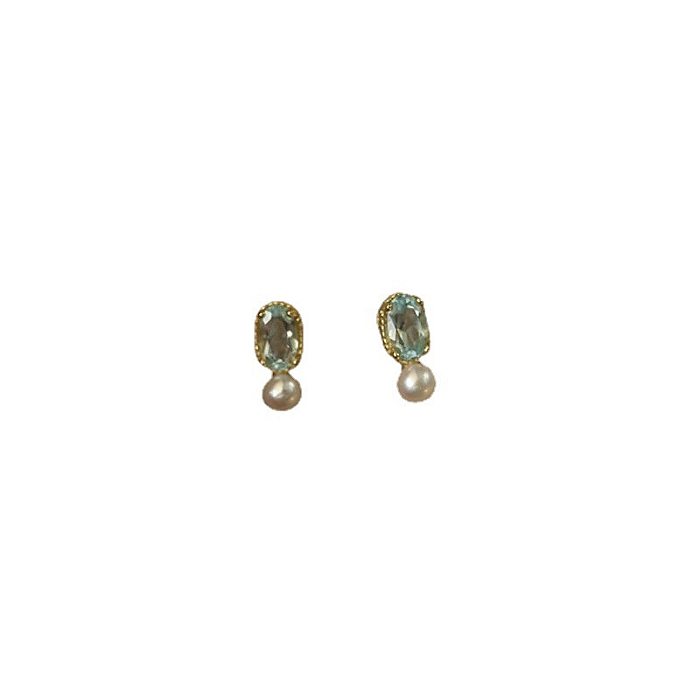 1 par estilo simples forma de coração chapeamento incrustação de cobre pedras preciosas artificiais brincos de orelha