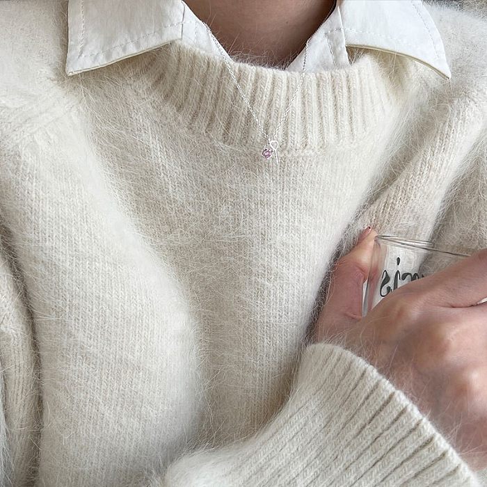 IG Style Korean Style Geometric Copper Inlay Zircon Necklace