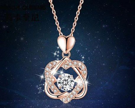 Simple Style Heart Shape Copper Inlay Zircon Pendant Necklace