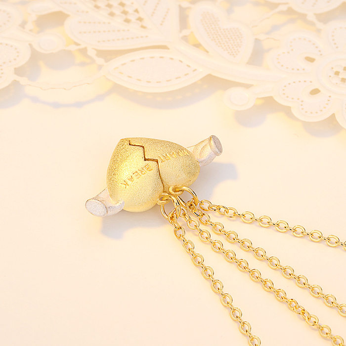 Romantic Heart Shape Copper Plating Pendant Necklace