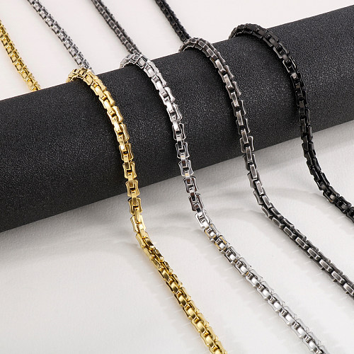 Hip-Hop Geometric Stainless Steel Plating Bracelets Necklace 1 Piece