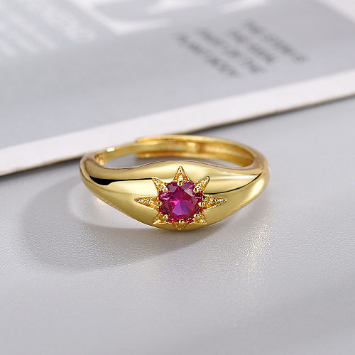 Vintage Style Flower Copper Plating Open Rings