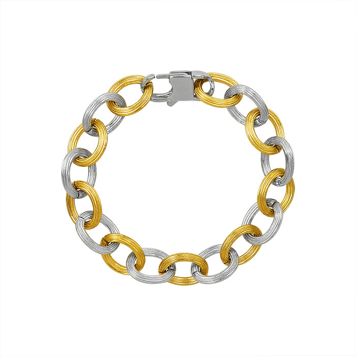 Retro Oval Titanium Steel Plating 18K Gold Plated Bracelets Earrings