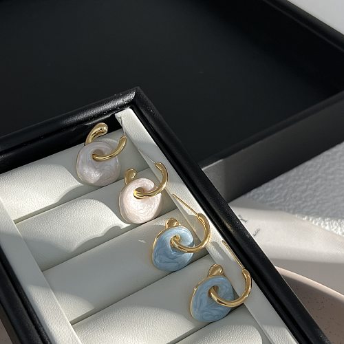 1 Pair Modern Style Geometric Plating Copper 18K Gold Plated Earrings