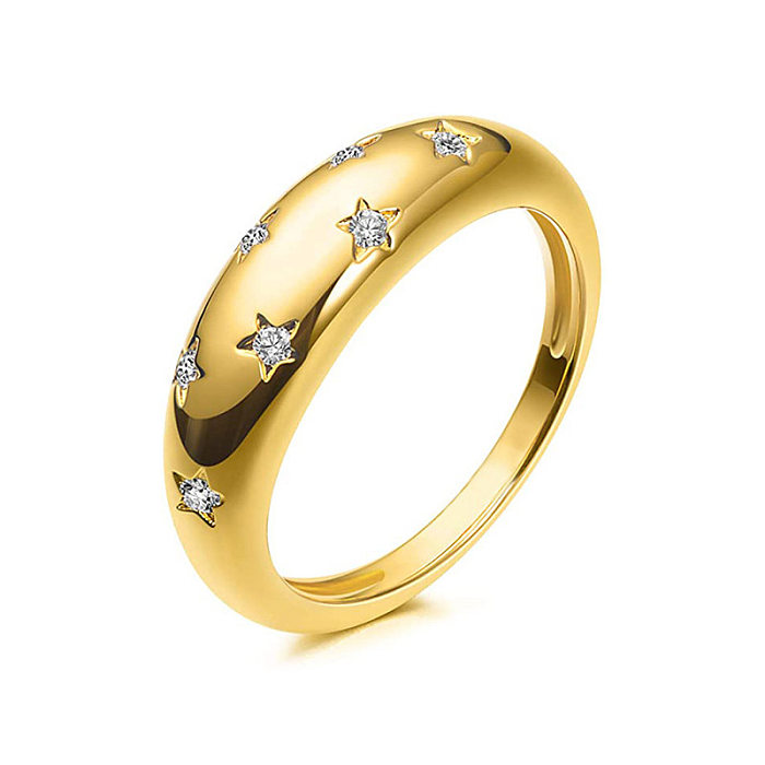 Fashion Star Brass Plating Zircon Rings