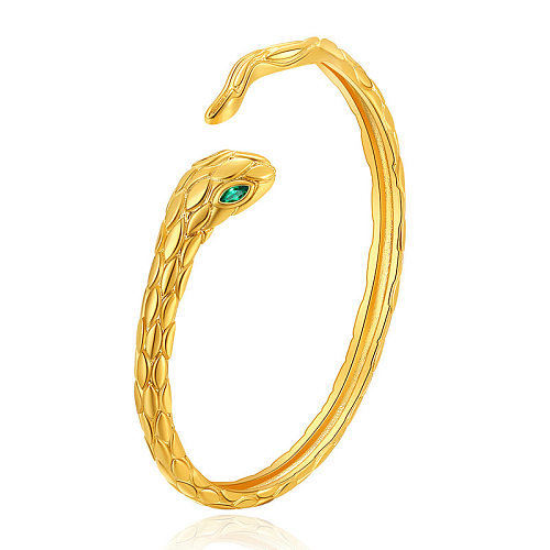 Classic Style Snake Copper Plating 18K Gold Plated Bangle