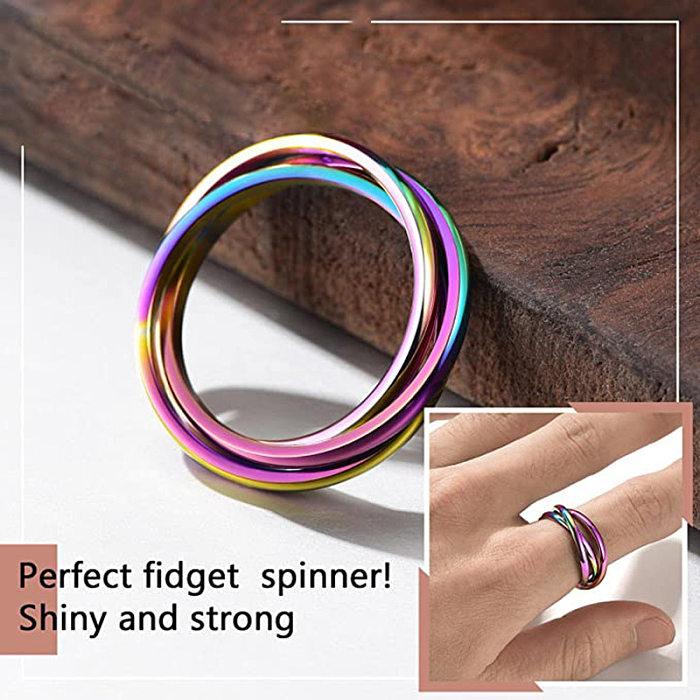 Fashion Solid Color Titanium Steel Rings 1 Piece