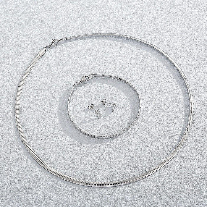 New Fashion Titanium Steel Necklace Bracelet Set Wholesale jewelry