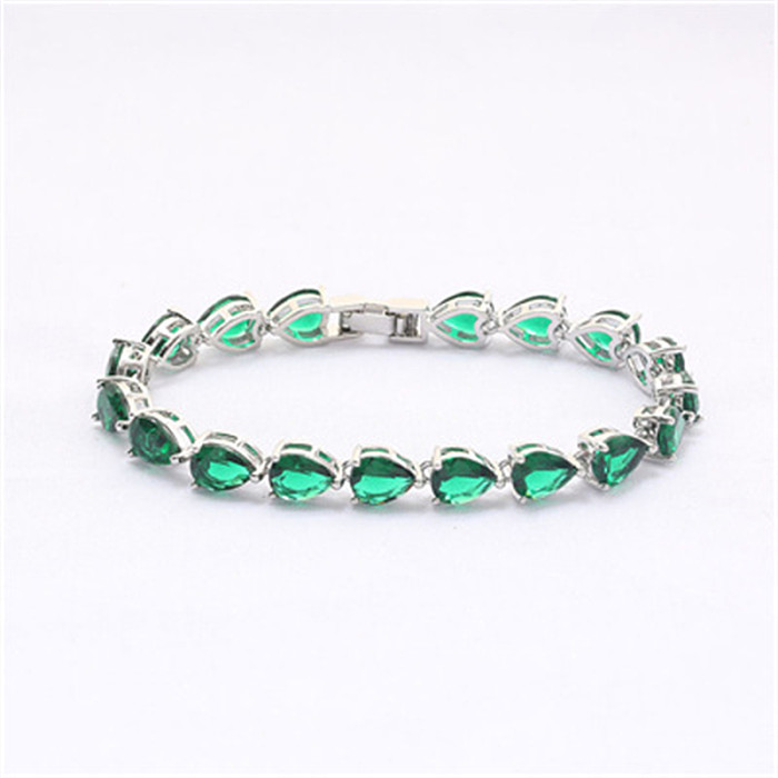 Elegant Simple Style Artistic Water Droplets Copper Plating Inlay Zircon Bracelets