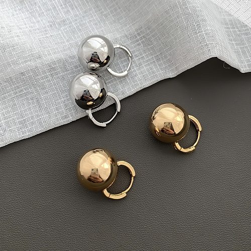 1 Pair Simple Style Round Copper Earrings