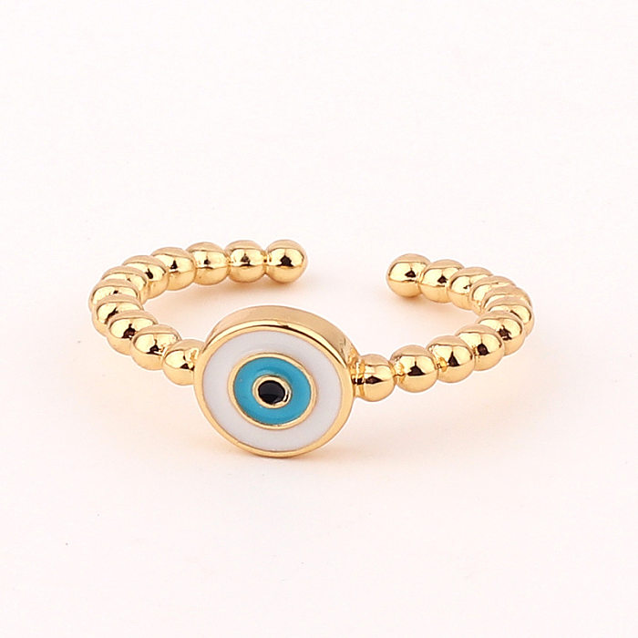 Fashion Devil'S Eye Copper Open Ring Enamel Copper Rings
