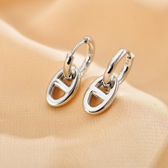 1 Pair Simple Style Cross Copper Tassel Plating Inlay Zircon Drop Earrings