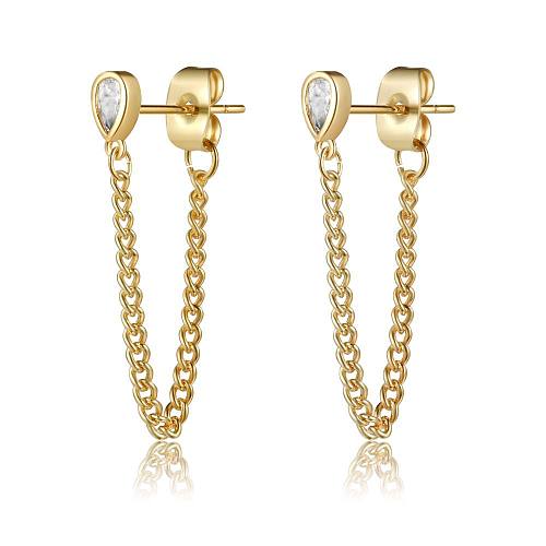 Korean Tassel Chain Copper Earrings Wholesale jewelry