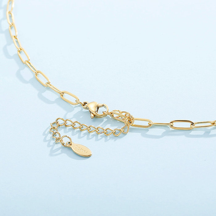 Süße, schlichte, herzförmige Armbänder, Ohrringe und Halskette aus Titanstahl mit 18-karätiger Vergoldung