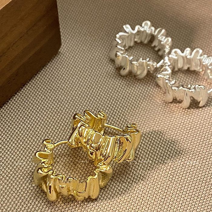 1 Paar Retro-Streetwear-Ohrringe aus Kupfer mit geometrischer Beschichtung