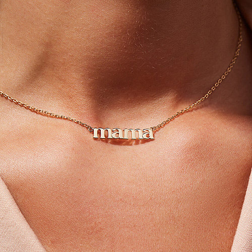 MAMA Letter Copper Plating Gold Plated Necklace