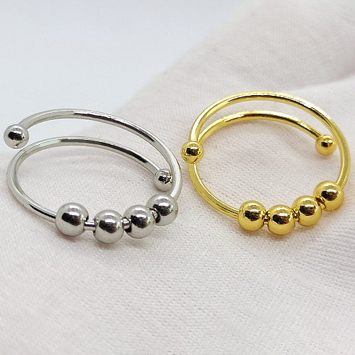 Anéis de cobre redondos de aço inoxidável da moda, 1 peça