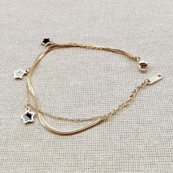 Großhandel Elegante Dame Einfache Stil Stern Edelstahl Titan Stahl Armbänder Halskette