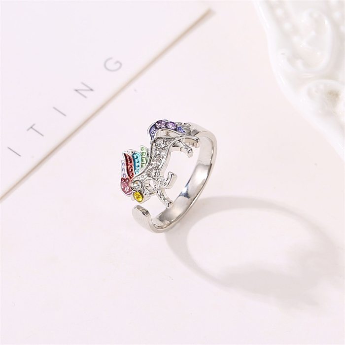 Simple New Colorful Pony Opening Adjustable Ring