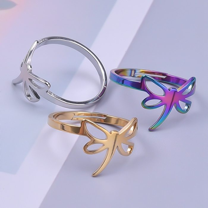 Commute Solid Color Bow Knot Stainless Steel Plating Gold Plated Rings