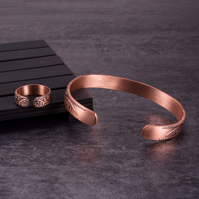 Einfache Streetwear-Armbänder aus geometrischem magnetischem Material aus Kupfer mit magnetischen Ringen