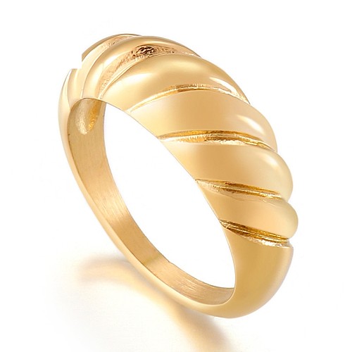 Tipo de fornecimento transfronteiriço anel de rosca torção anel de metal croissant anel redondo de canto