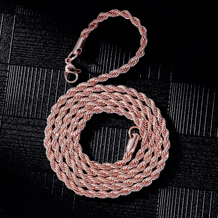 Hip-Hop Simple Style Solid Color Copper Plating Necklace