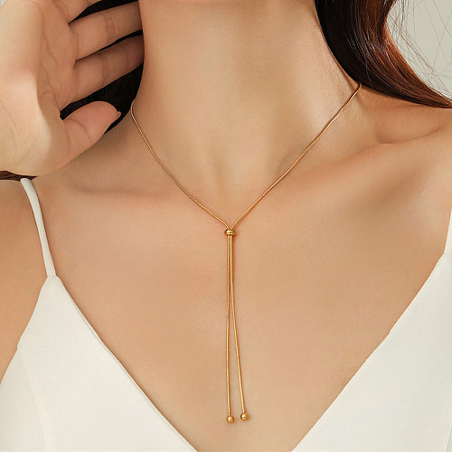 Collier en cuivre de couleur unie de style simple et élégant