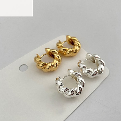 Retro Interlaced Twisted Threaded Copper Earrings