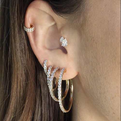 1 Set Elegant Lady Simple Style Geometric Plating Inlay Brass Zircon 18K Gold Plated Earrings