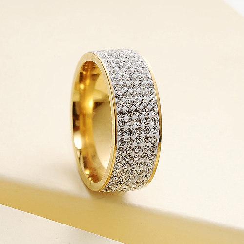 Bijoux de mode Bague en acier inoxydable avec diamants complets