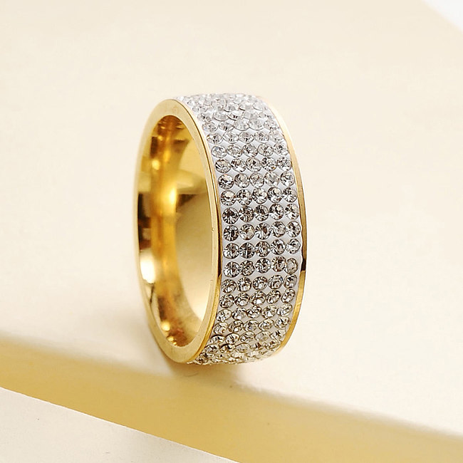 الأزياء والمجوهرات الفولاذ المقاوم للصدأ خاتم الماس الكامل