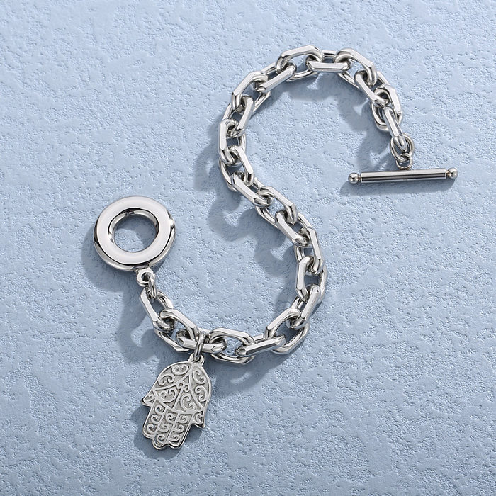 Bracelet de collier en acier inoxydable de paume géométrique créative de mode