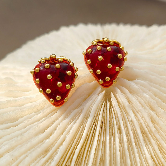 1 Pair Fashion Fruit Copper Plating Earrings