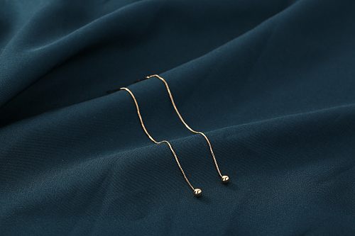 1 par de linha de orelha banhada a ouro, estilo simples, estilo clássico, cor sólida, cobre