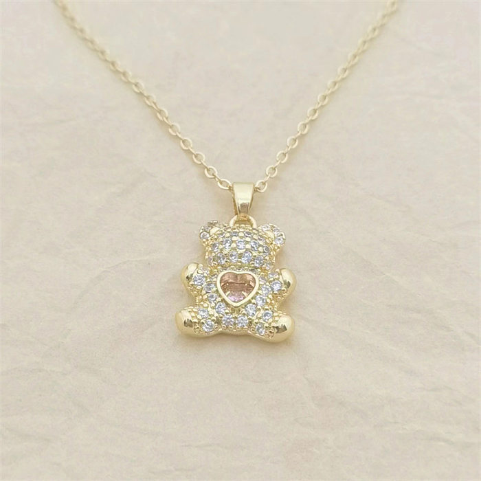 Lady Geometric Cartoon Character Rhinestone Copper Artificial Gemstones Pendant Necklace In Bulk