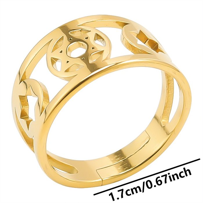 Commute Star anéis banhados a ouro com revestimento de aço inoxidável