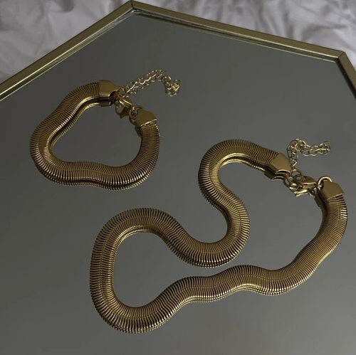 Collier rétro en os de serpent en trois dimensions, large, Bracelet, bijoux, vente en gros